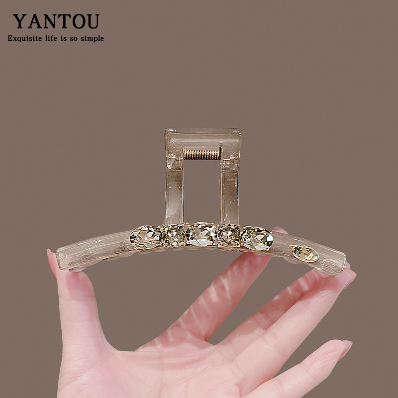 高级轻奢灰透色水钻抓夹大号发量大后脑勺盘发夹韩国鲨鱼夹女发夹,饰品/流行首饰/时尚饰品新,发饰,淘宝优惠券,粉丝福利购,淘宝优惠卷