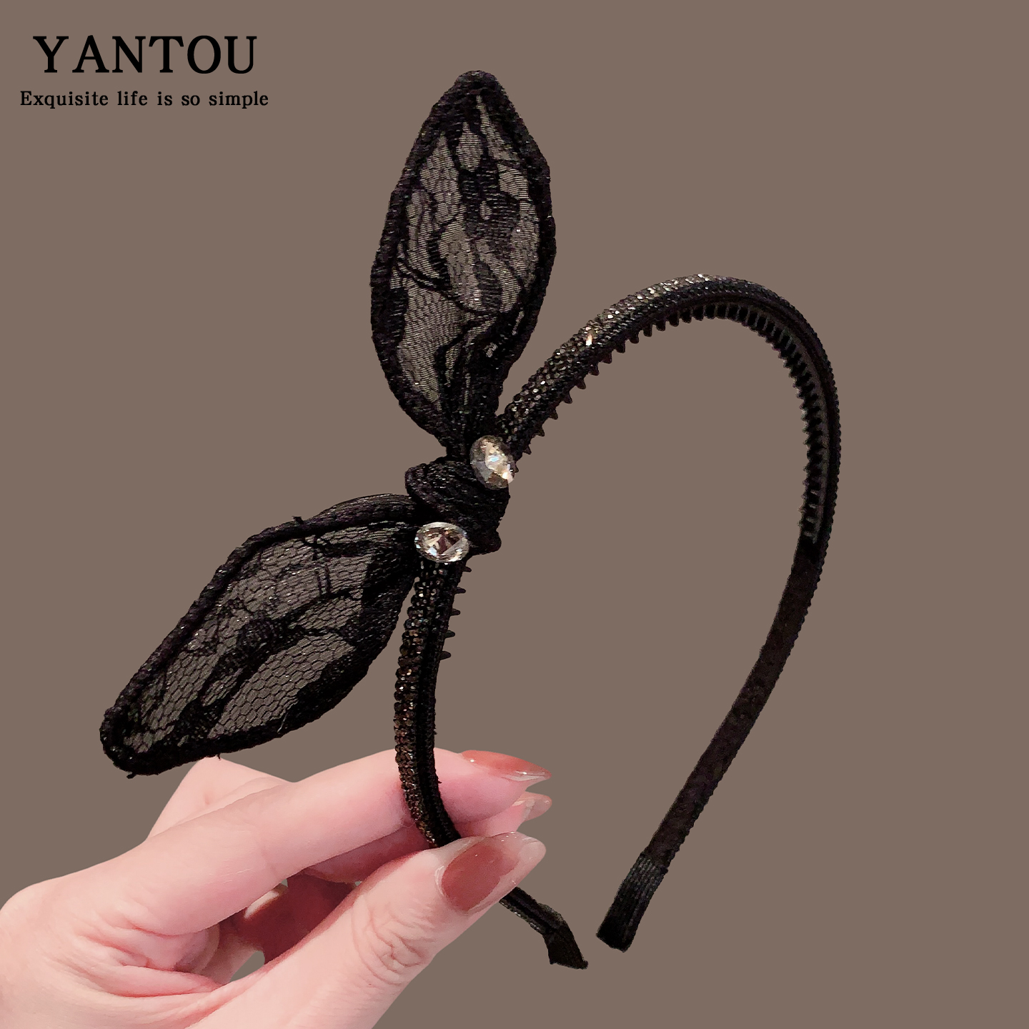 蕾丝甜美可爱头箍黑色头饰品发卡