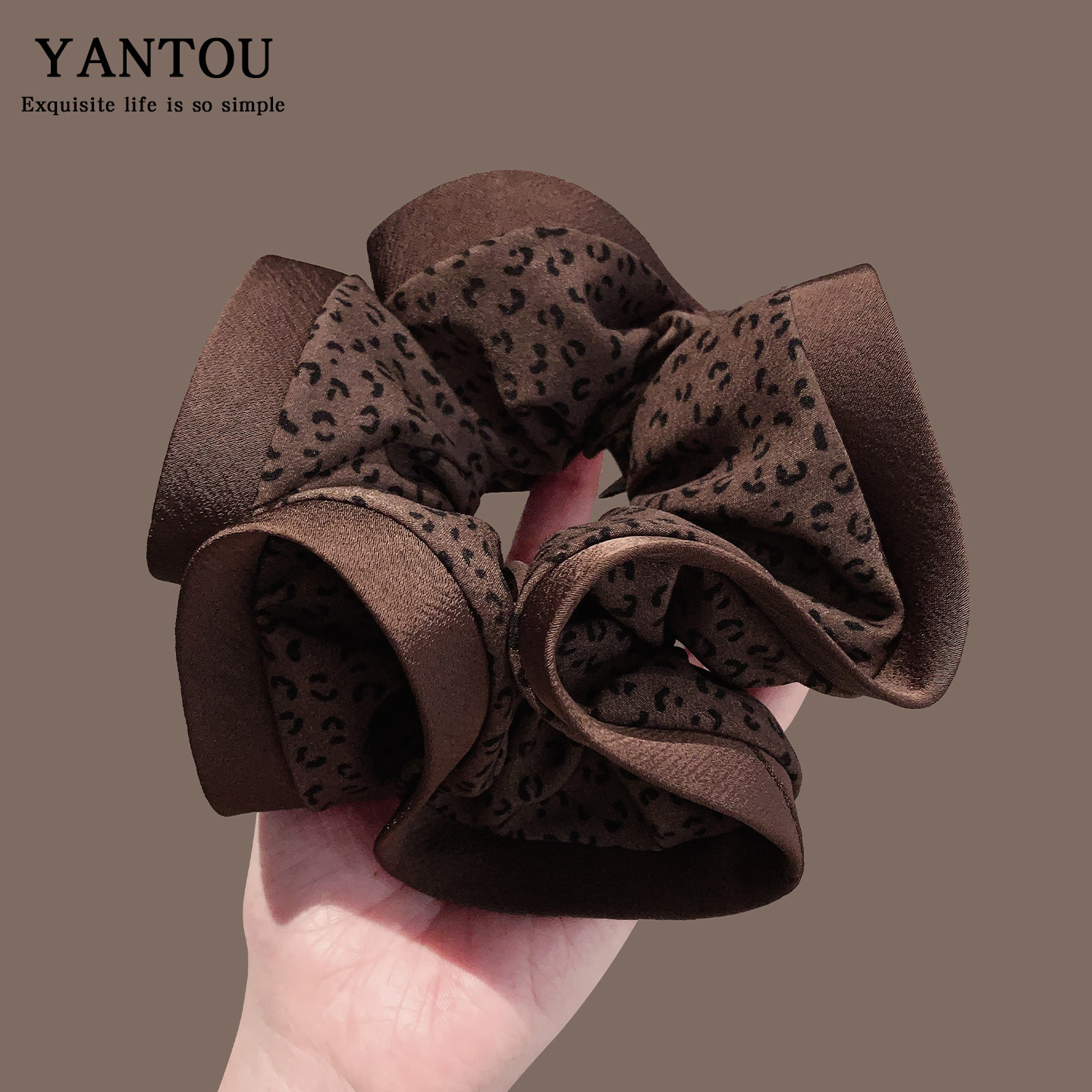 韩系复古大号豹纹慵懒风花苞发圈辣妹甜酷风双层花边头花扎发绳女,饰品/流行首饰/时尚饰品新,发饰,淘宝优惠券,粉丝福利购,淘宝优惠卷