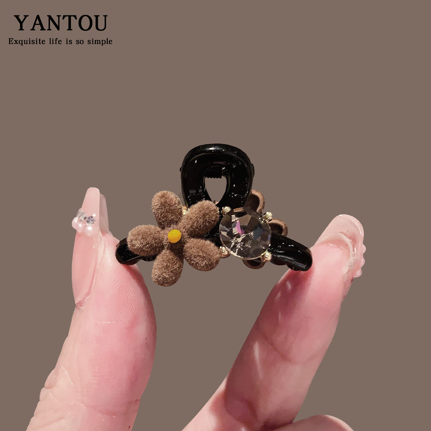 日韩网红精致小巧花朵水钻顶夹复古高级感小号侧边碎发夹抓夹发饰,饰品/流行首饰/时尚饰品新,发饰,淘宝优惠券,粉丝福利购,淘宝优惠卷