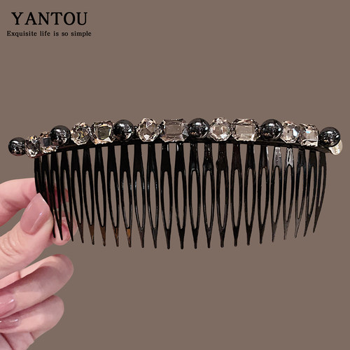 水晶韩版刘海梳发梳插梳水钻发卡