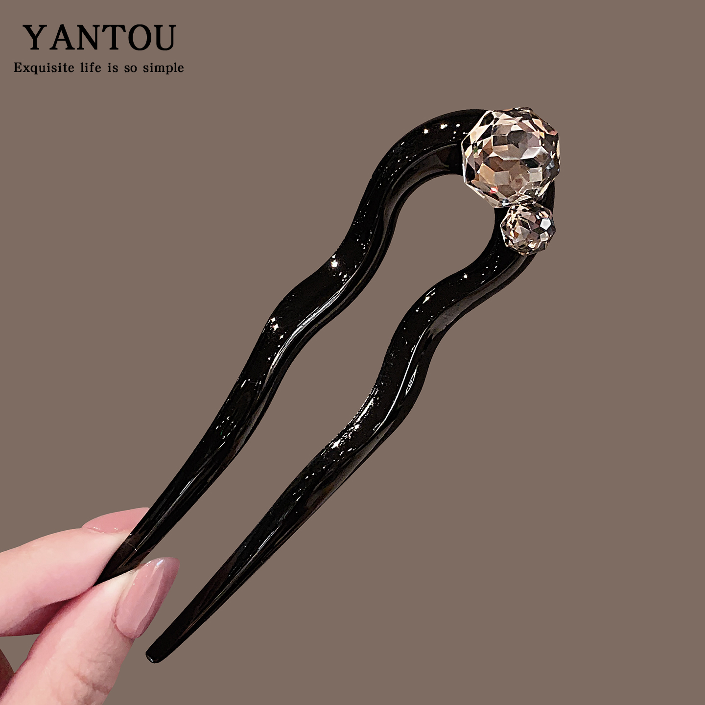 簪子后脑勺盘发发钗丸子头发饰