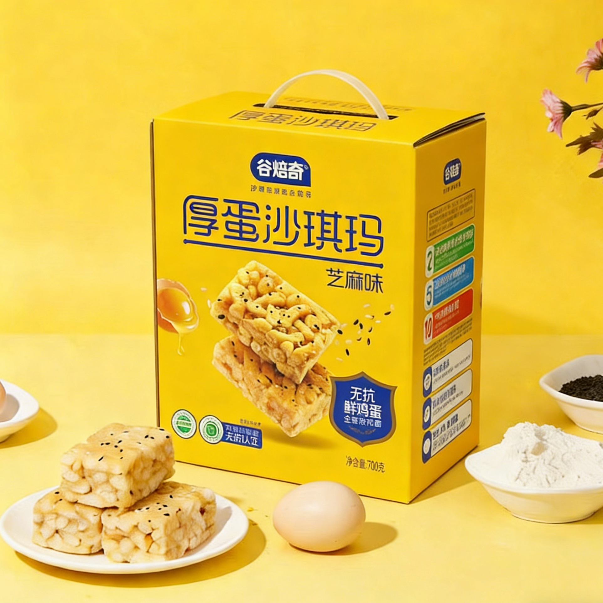 谷焙奇厚蛋沙琪玛芝麻味700g低GI坚果沙琪玛健康下午茶休闲零食,零食/坚果/特产,沙琪玛,淘宝优惠券,粉丝福利购,淘宝优惠卷