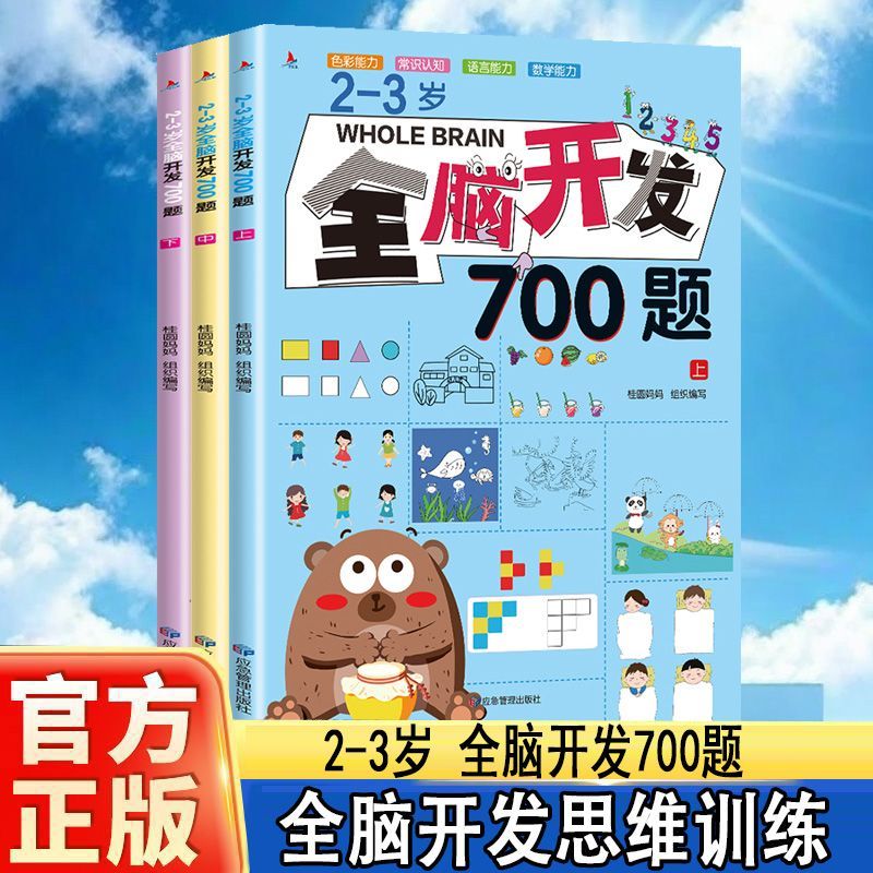 全脑开发700题小红帆幼小衔接2岁教材全套每日一练思维逻辑训练书6岁启蒙书玩具3岁儿童益智4岁早教书5岁思维训练全脑开发1000题