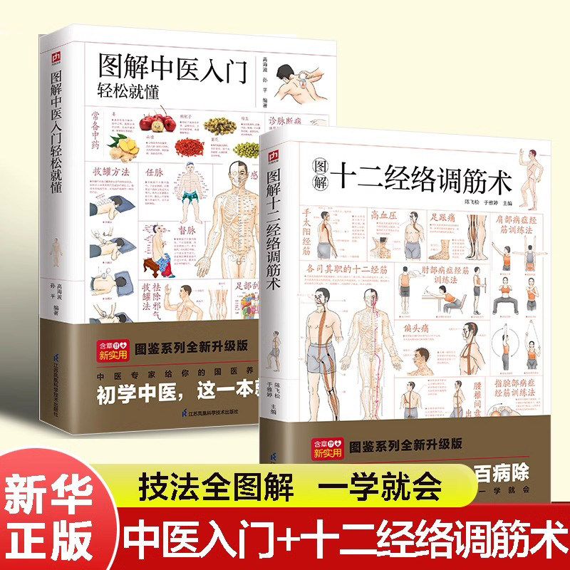 图解中医入门轻松就懂+图解十二经络调筋术套装 穴位按摩 艾灸 刮痧拔罐 筋疏通法全图解 中医自学入门 中医养生保健书籍