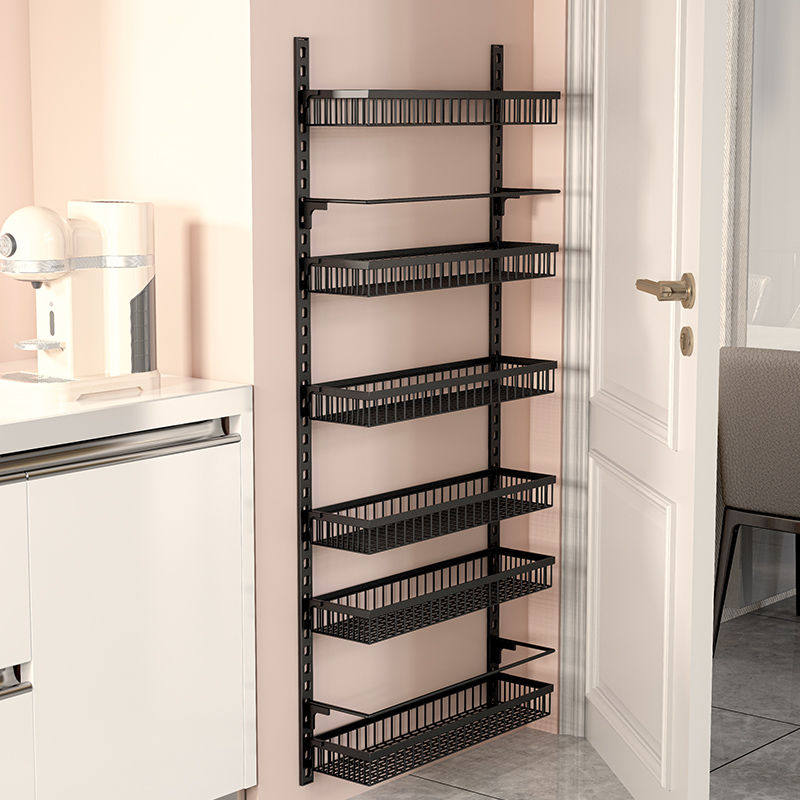厨房置物架橱柜墙上门后调味品调料储物架免打孔多层壁挂收纳神器
