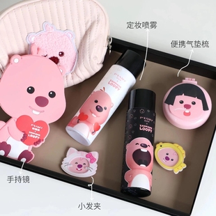 柏瑞美LOOPY联名双拼腮红周边小海狸发夹镜梳少女可爱随心配
