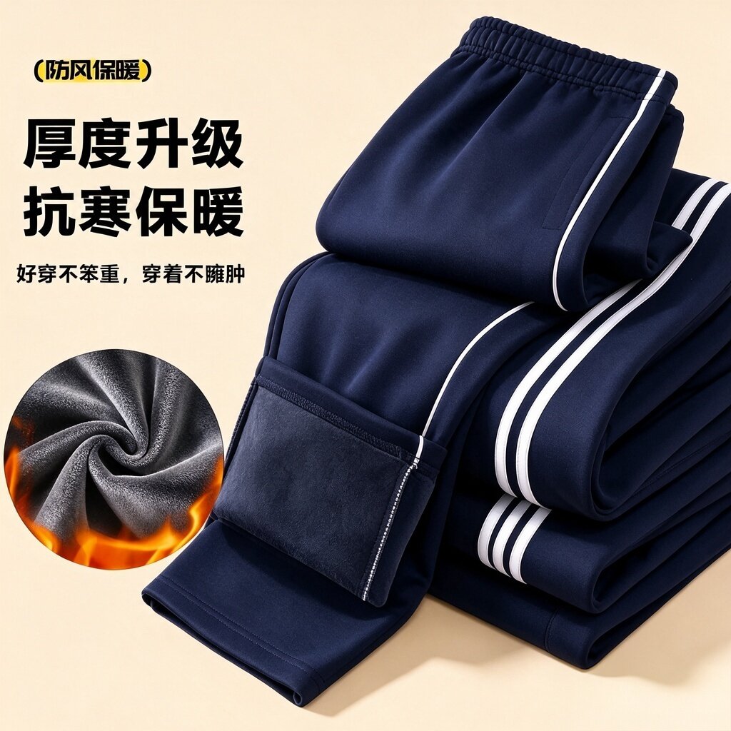校服裤深藏青色一条杠两条杠三条杠纯色藏蓝黑色春秋夏季冬季校裤