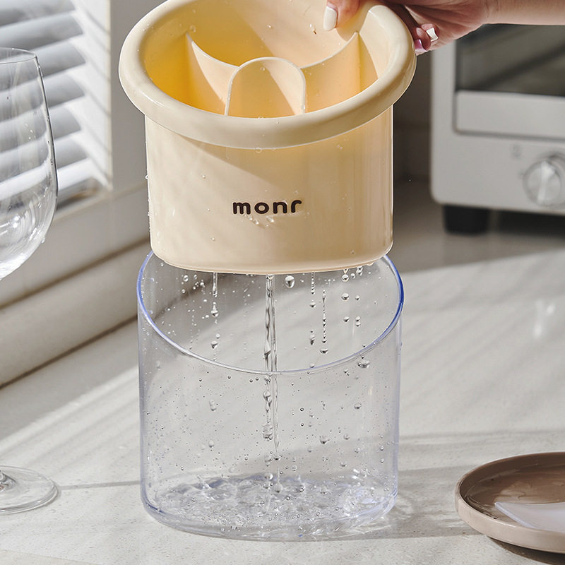 厨房沥水收纳盒化妆刷收纳桶分类筷勺置物架多功能化妆刷文具收纳,文具电教/文化用品/商务用品,笔筒,淘宝优惠券,粉丝福利购,淘宝优惠卷