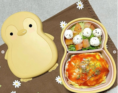 韩国本土制mommy's table硅胶环保饭盒分格双层防摔防漏铂金硅胶