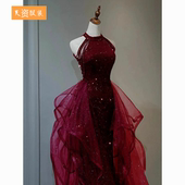 敬酒服2024新款 学生18岁成人礼艺考主持人宴会气质结婚礼服女新娘