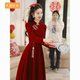 旗袍敬酒服2024新款 酒红色订婚礼服女 新娘小个子回门结婚当天便装