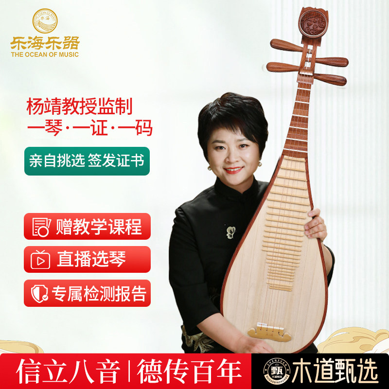 乐海 杨靖监制琵琶乐器专业演奏特级奥氏黄檀材质原木抛光914JZ-2