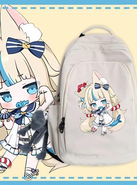 鲨鱼子Sameko Saba虚拟主播Vtuber二次元男女双肩背包休闲书包ww