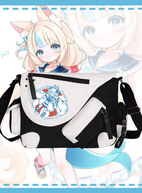 鲨鱼子Sameko Saba虚拟主播Vtuber二次元男女流行休闲单肩背包ww