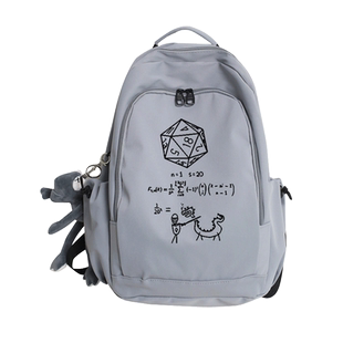 博德之门3游戏周边阿斯代伦D20骰子数学公式男女双肩背包休闲ww