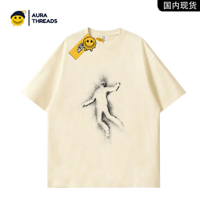 【品牌现货】AURA THREADS做旧水洗短袖T恤男女通用宽松美式上衣