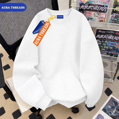 AURA THREADS官网正品重磅潮牌廓形圆领卫衣男宽松oversize上衣