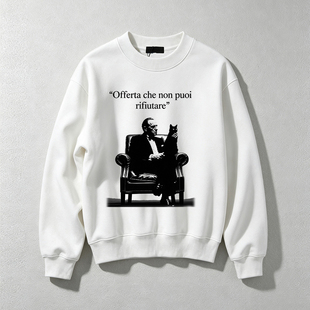 授权现货 Aura Threads 教父人像印花小众亚文化 oversize 卫衣男