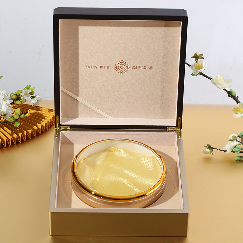 燕窝礼盒包装盒高档木盒空盒子香槟色燕盏礼品盒250克装定制批发