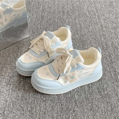 多巴胺百搭板鞋女款2025新款夏季厚底小白鞋配裙子可爱小熊面包鞋