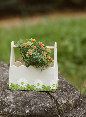 儿童摄影拍照道具木片手提篮子