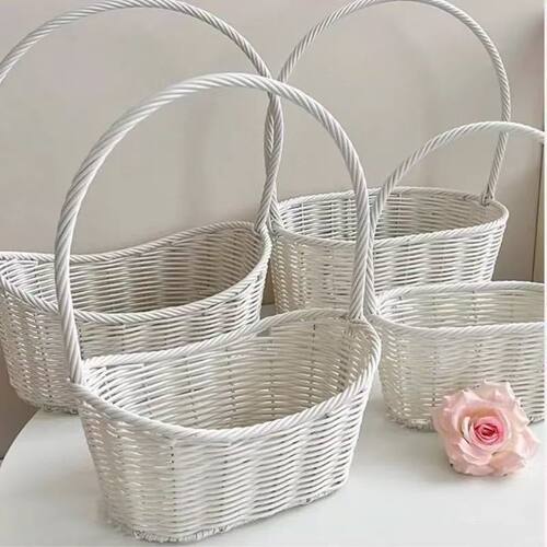仿藤编手提花篮编织篮子
