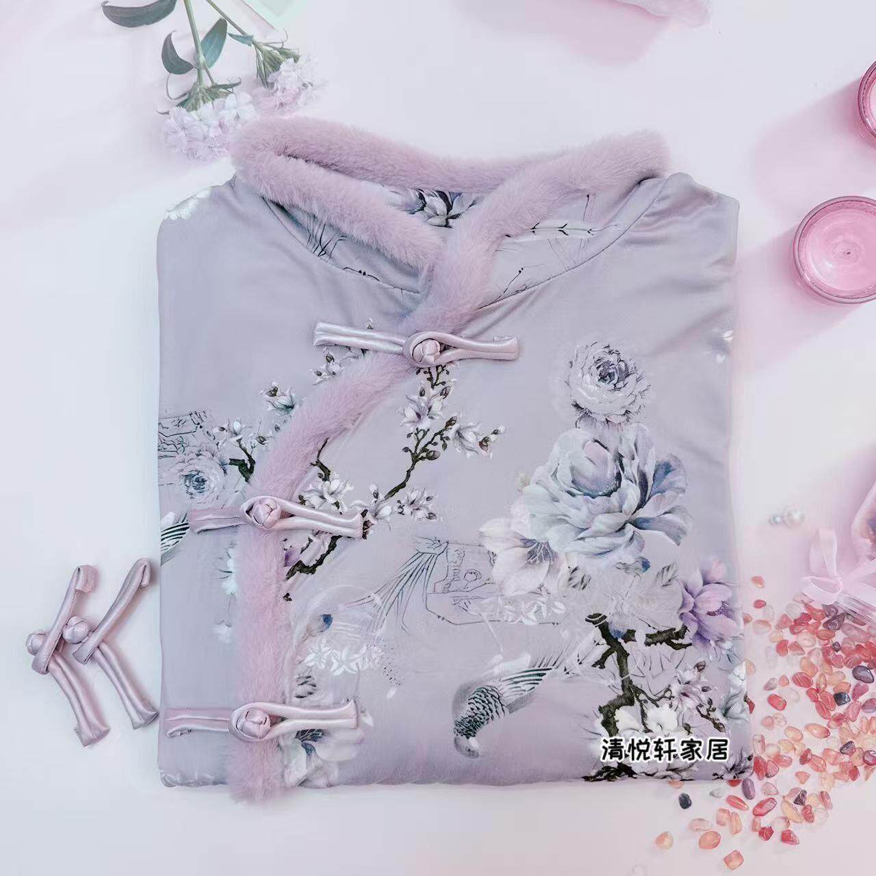 棉袄片半成品大人偏襟白