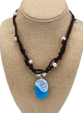 跨境爆款复古简约项链海洋奇缘莫阿娜公主二代几何型镂空打结项饰