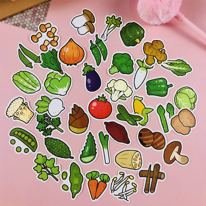 卡通水果蔬菜食物手账贴纸装饰小图案手机ipad手帐