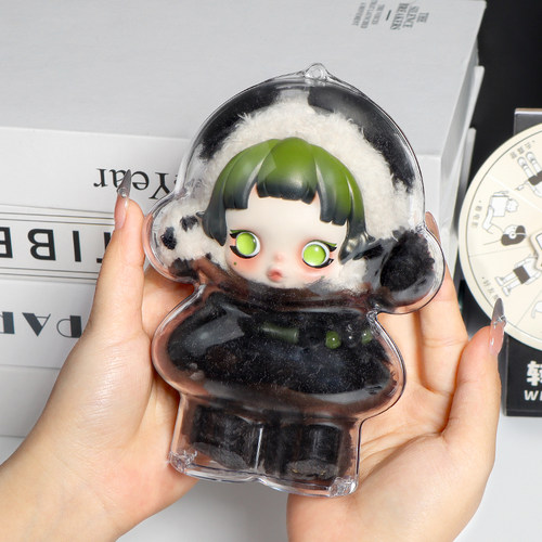 SP熊怠怠保护壳SKULLPANDA适用于泡泡玛特毛绒挂件保护罩防尘收纳