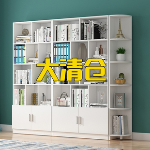 免费安装书架置物架落地简约现代经济型家用书橱学生客厅墙面实木