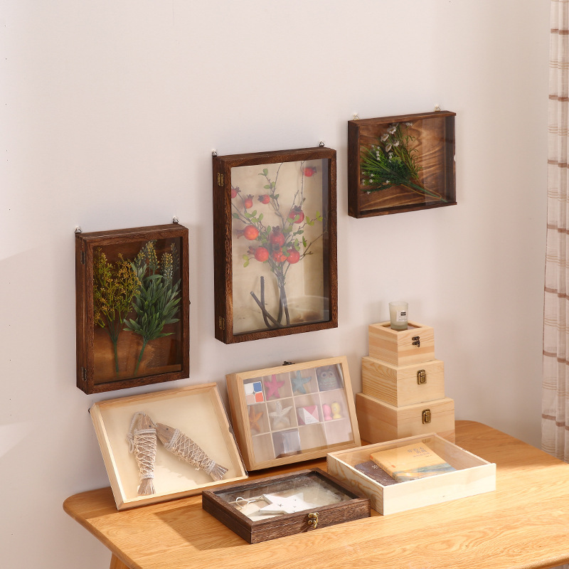 标本盒松木制作纹理清晰