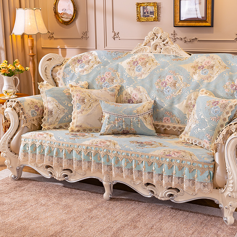 欧式四季通用沙发垫防滑不起球