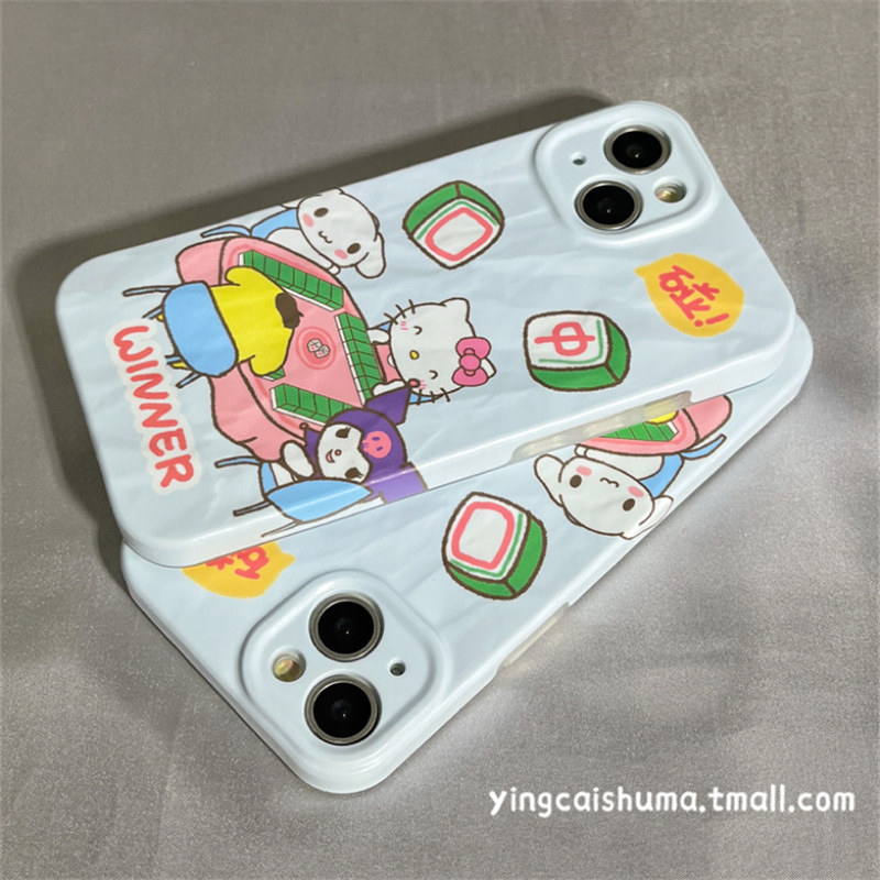 可爱卡通打麻将三丽鸥适用iphone14promax苹果趣味13手机壳13pro女款