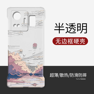 适用真我GTneo5手机壳硬壳油画透明无边框realmeGTneo3/GT2pro/GT大师探索版超薄真我GT5pro半包散热保护套