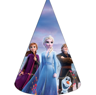 冰雪公主爱莎安娜frozen12派对帽头饰三角帽锥形帽聚会玩具吹龙