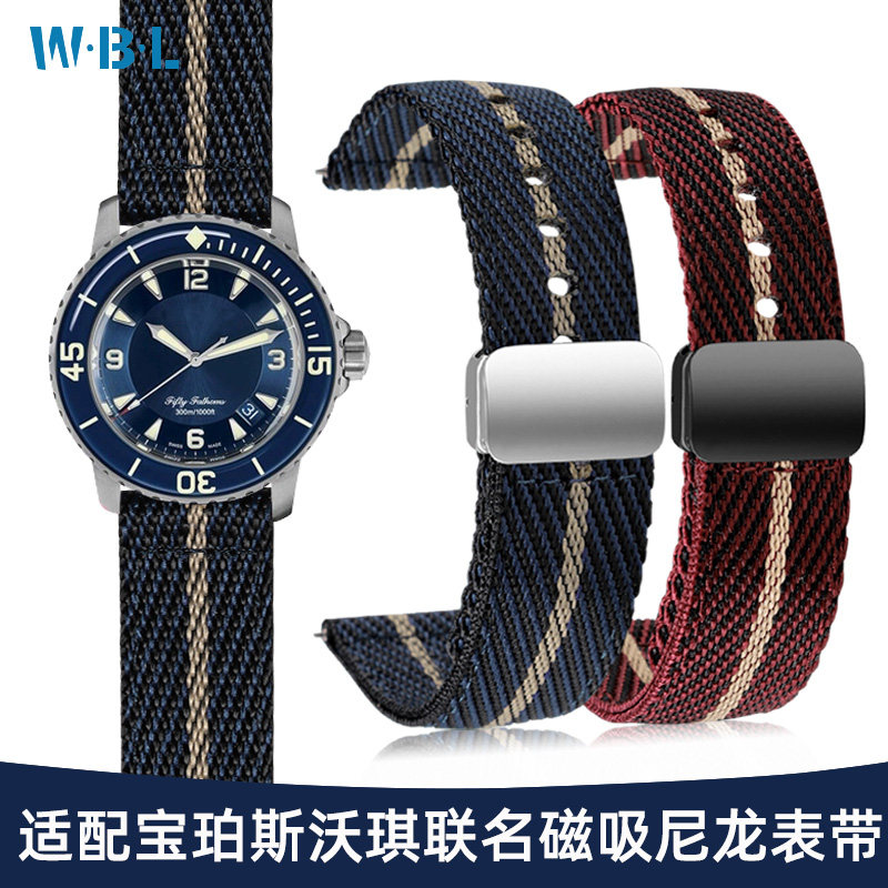 适配宝珀斯沃琪联名尼龙帆布表带