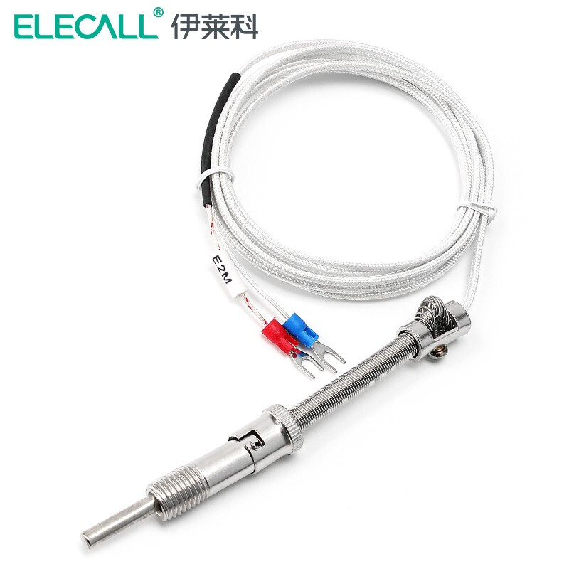 伊莱科压簧式热电偶热电阻K型E型电热偶温度传感器温控仪探头 压