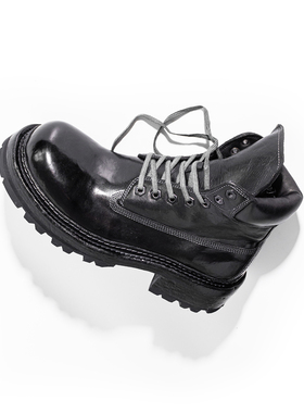 ROG RO重工水洗马皮大头马丁靴固特异暗黑大黄靴先锋高帮鞋