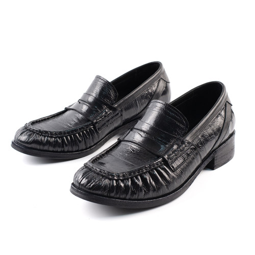 ROG RO美洲鳗鱼皮乐福鞋褶皱休闲ROW老钱新贵风肉哥男固特异皮鞋