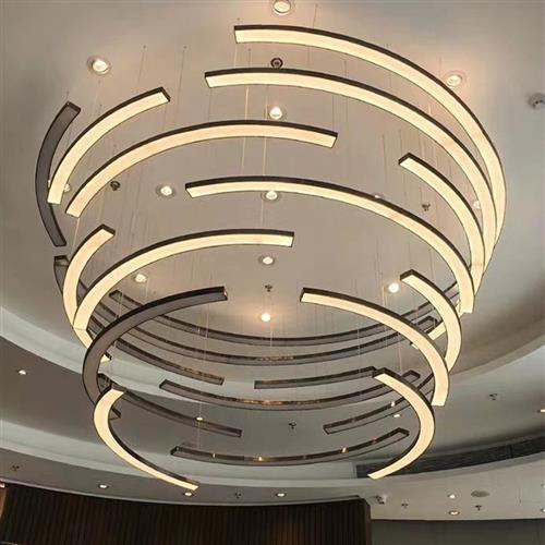 中山工厂非标定制办公室游戏厅工程灯具售楼部商场酒店大型吊灯