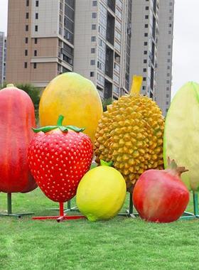 户外仿真水果蔬菜造型雕塑农场南瓜玉米辣椒苹果田园大型装饰摆件