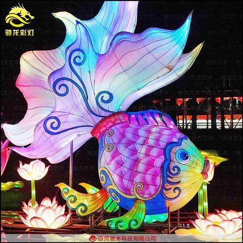 孔雀开屏花灯立体造型灯箱制作户外异形动物灯笼雕塑年灯会