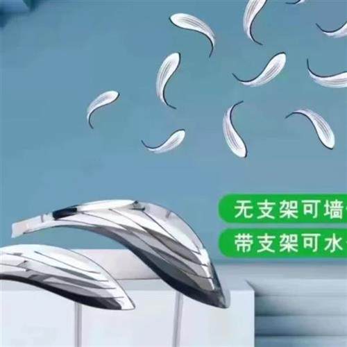 不锈钢小鱼摆件镜面动物雕塑水池装饰售楼处水景抽象金属鱼工艺品