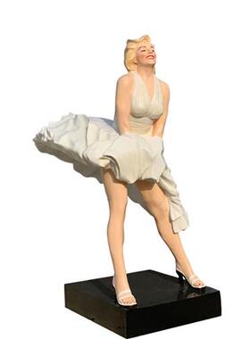 玻璃钢彩绘玛丽莲梦露模型人物雕塑户外广场商场公园景观落地摆件