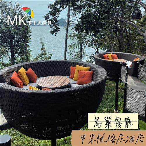 网红鸟巢卡座藤编树上鸟窝沙发造型打卡餐台景观民宿户外海边道具