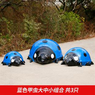 户外仿真七星瓢虫雕塑玻璃钢装饰甲虫摆件草坪庭院花园林美陈景观