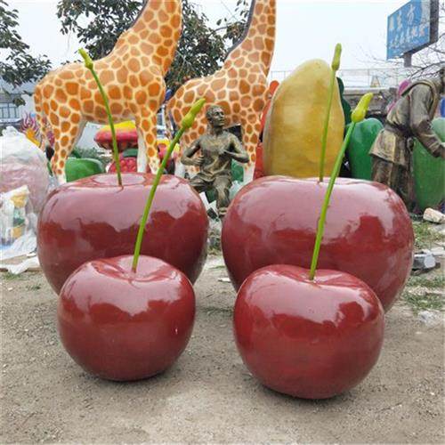 樱桃雕塑大型瓜果蔬菜玻璃钢模型农业园采摘园落地摆件