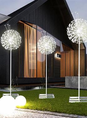 户外大型不锈钢花朵蒲公英镂空雕塑铁艺植物园林景观发光装饰摆件